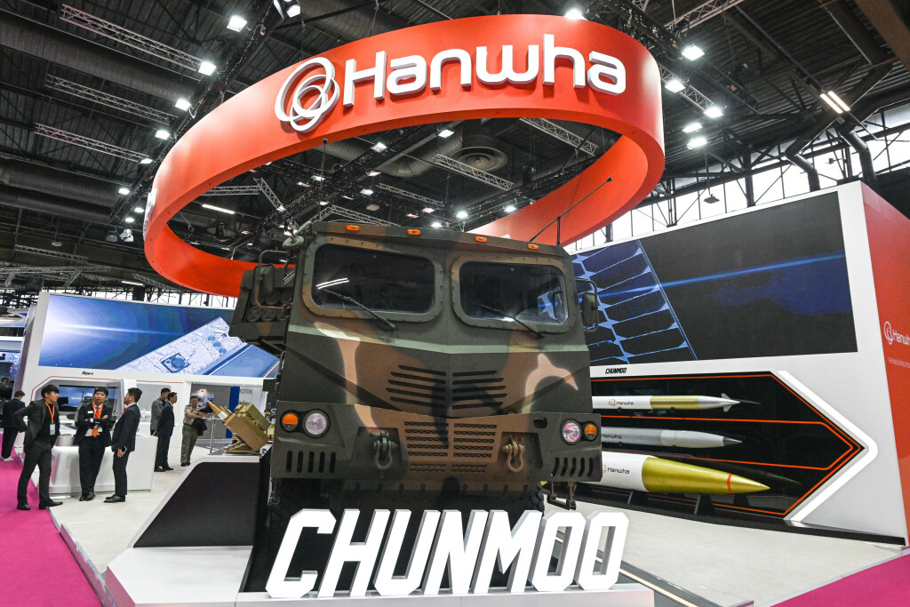 Das Raketenartilleriesystem K239 Chunmoo Südkoreas, ausgestellt auf der Eurosatory in Paris.