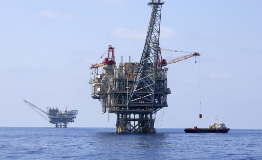 In this Sept. 2, 2015 file photo rigs are seen in Tamar natural gas field in the Mediterranean Sea off the coast of Israel. Israel's Delek Drilling and its U.S. partner, Noble Energy, said Sunday the foundation of their rig for the Leviathan gas field has arrived, in the first stage of an ambitious project they say will wean Israel off coal and revolutionize its economy by turning it into an energy exporter. (AP Photo/Marc Israel Sellem, File)